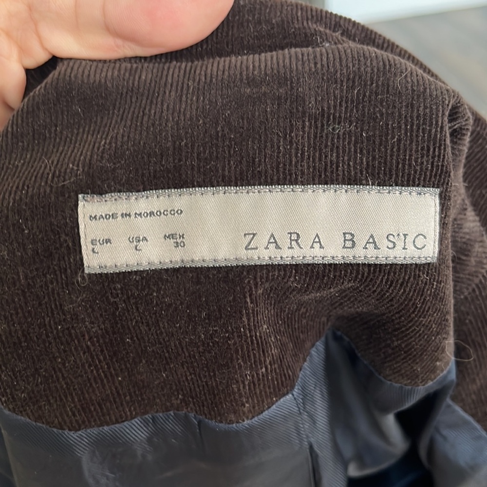 Zara Brown Blazer with Tan Elbow Patches - Picture 8 of 9